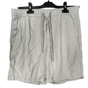 Zara Light Grey Gray Men’s Linen Shorts Drawstring Waist Pockets Lightweight L